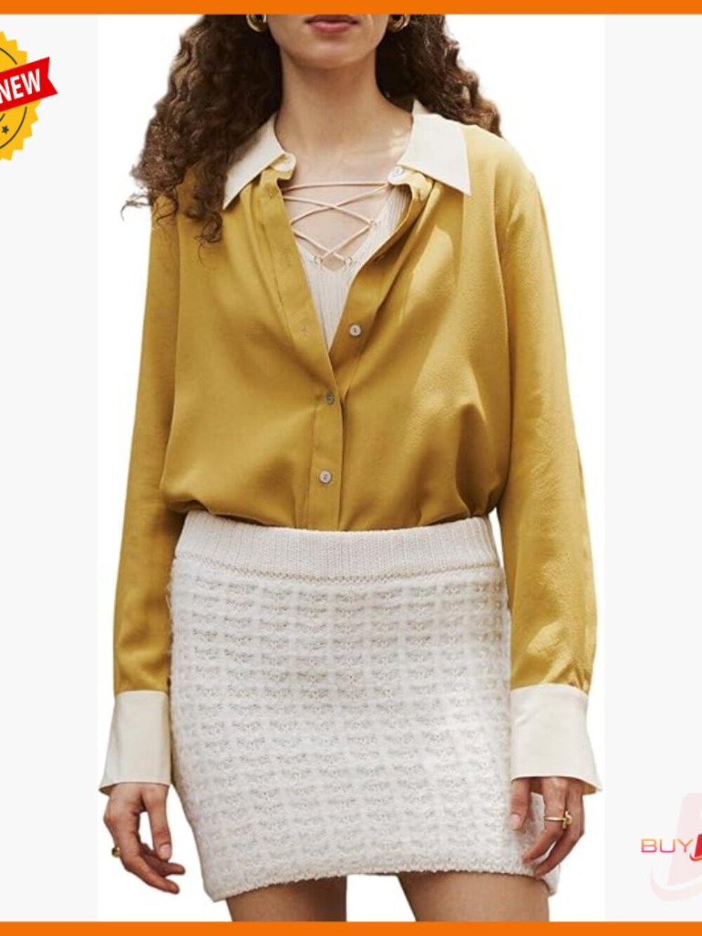 100% Pure Silk Button Down Shirt Long Sleeve V-Neck Blouse Women's Tops